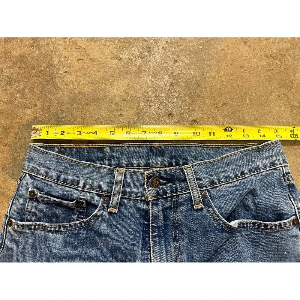 Levi's 505 Regular Fit Jeans Mens 31x34 Blue Denim Stonewash Mid Rise Straight - Picture 13 of 16